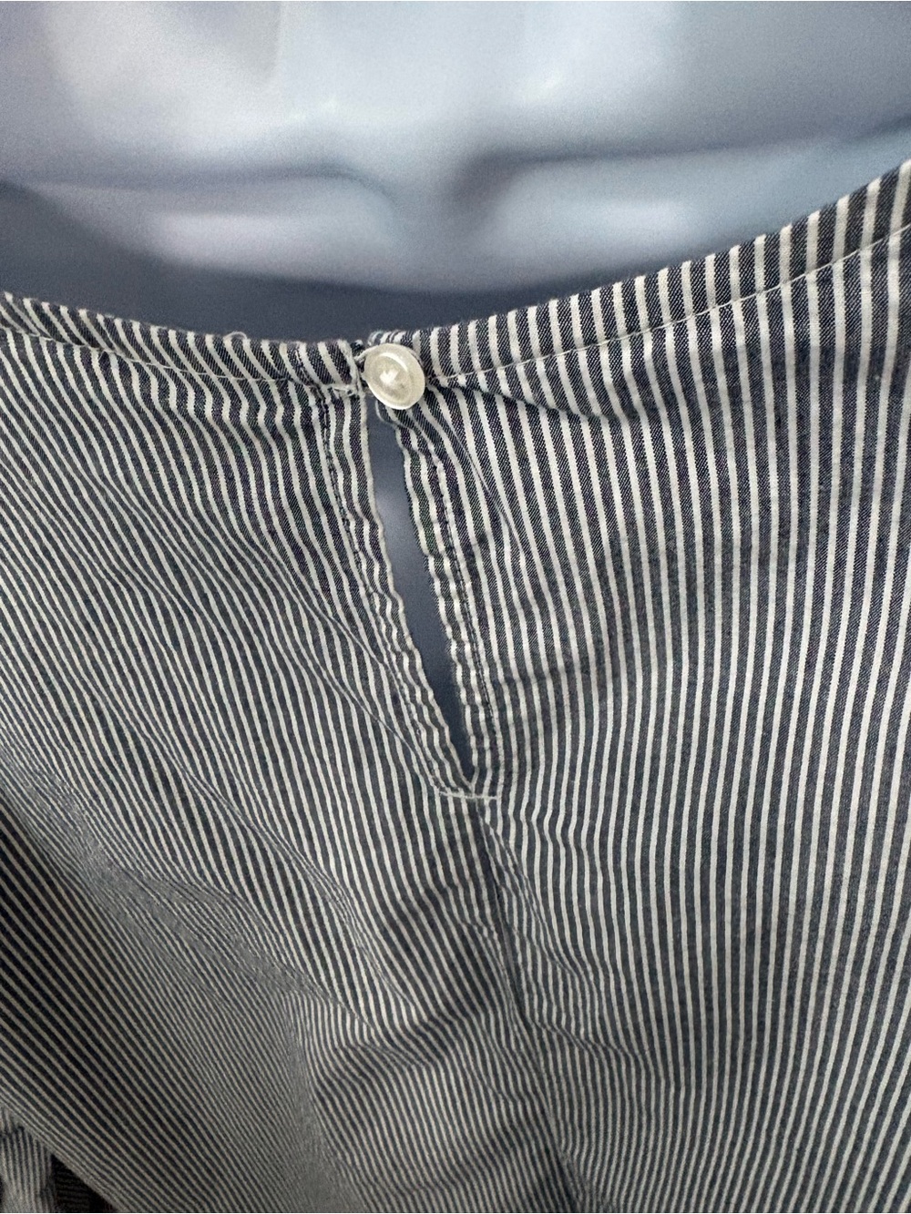 Time & Tru NWOT womens striped blue white striped pearl embelished blouse xxl/20 - Picture 3 of 8